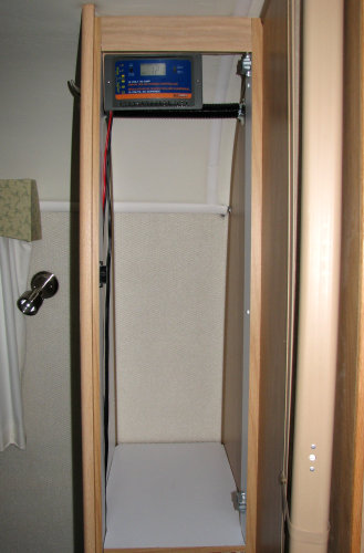 solar controller mounted in closet